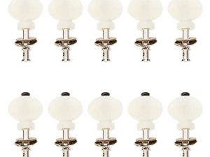 10Pcs Yootones Ukulele Guitar String Tuning Pegs Keys Heads Knobs Compatible with Ukulele String Quasi-Plastic Handle Musical Tuners Instrument Accessories (White)