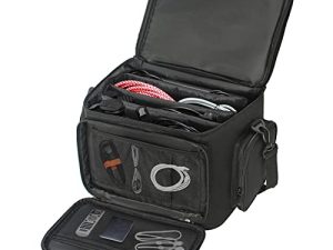 ITHWIU DJ Cable File Bag with Detachable Hard PE Dividers Padded Shoulder Strap