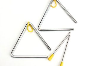 Foraineam 2 Pack 5 Inch Hand Percussion Instrument Triangles with Striker