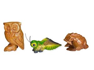 Handmade Wooden Percussion 3 Pcs Set 3 Inch Wooden Frog