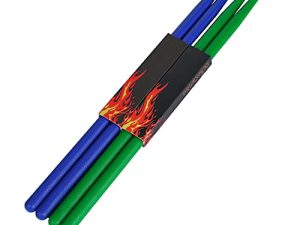 2 Pairs 5A Nylon Drumsticks for Adults Kids Light Durable Plastic Drum Sticks Set with Non-Slip Handles Professional Musical Instrument Percussion Accessories (Dark Blue & Dark Green)