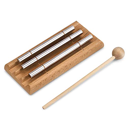 Vilihkc Meditation Chime Solo Percussion Instrument with Mallet for Prayer Yoga Eastern Energies Musical Chime Toys for Children Teachers' Classroom Reminder Bell(3-Tone) Vilihkc Meditation Chime Solo Percussion Instrument with Mallet for Prayer Yoga Eastern Energies Musical Chime Toys for Children Teachers' Classroom Reminder Bell(3-Tone)