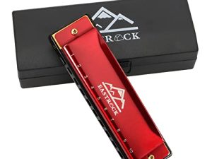 EastRock Blues Harmonica 10 Hole C Key with Case