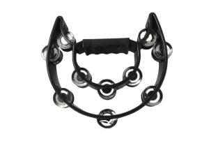 Half Moon Tambourine Double Row Jingle Tambourine 8 inch | Handheld Small Tambourine | Percussion Musical Instrument | Esterly's (Blue)
