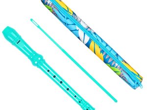 Descant Soprano Recorder Music Recorder Instrument For Kids Flute Kids Recorder With Cleaning Rod + Case Bag (Green)