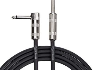 Amazon Basics 1/4 Inch Right-Angle Instrument Cable - 10 Foot (Black)