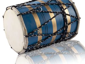 Handmade Wooden & Leather Classical Indian Folk Tabla Drum Set Hand Percussion Drums World Musical Instruments Punjabi Dhol Dholak Dholki 8 x 6 Inches Fun Birthday Housewarming Gift Ideas