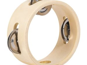Tambourines for Adults Hand Held Wooden Tambourine