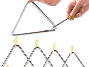5 Pack Musical Triangle Instrument Set 4 5 6 7 8 inch - Buytra Music Triangle with Striker for Kids Children