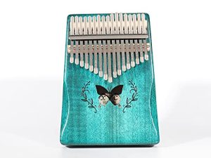 SLDHR Kalimba Thumb Piano Kalimba 17 Keys Study Instruction and Tune Hammer Unique Gift for Kids Adult Beginners(Blue)
