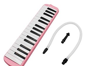 SUPVOX 32 Key Melodica Instrument with Mouthpiece Tube Air Piano Keyboards Pianica Musical Instrument with Soft Case for Music Lovers Beginners (Pink)