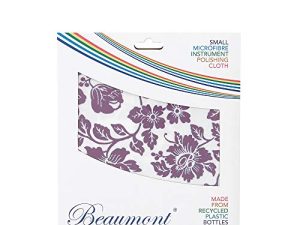 Beaumont Musical Polishing & Cleaning Patterned Damson Lace Instruments Trumpet Clarinet Sax Flute Recycled Microfibre Cleaning Cloth Brass Silver 25 x 25cm (BFC-DL)