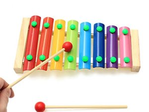 RUITASA Colorful 8 Tones Hand Knock Musical Instrument Xylophone Knock Instruments Toy Baby Instrument Mallet Children Toy Music Enlightenment Gifts for Children