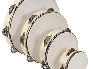 MAHIONG 4 PCS 4" 6" 8" 10" Wooden Tambourine