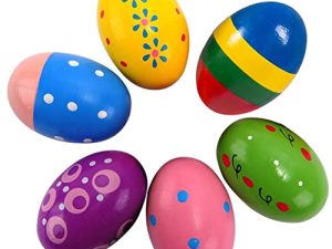 Colorful Egg Shaker Set (6 Pieces) Hand Shakers for Musical Maracas Percussion Instruments