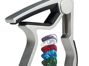 WINGO Guitar capo for 6 String Steel Acoustic and Electric Guitars with 5 Picks for Free