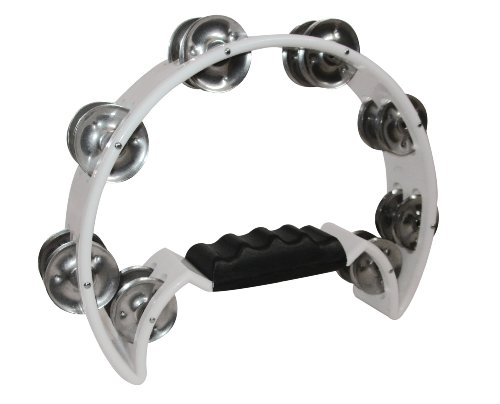 DD Pro Half Moon Tambourine -White Double Row Cutaway DD Pro Half Moon Tambourine -White Double Row Cutaway