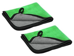 MECCANIXITY Microfiber Cleaning Cloths 12 x 16 Inch Guitar Polishing Cloths Microfiber Towels for Musical Instrument Guitar Piano Gray Green 2 Pack