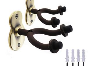 Guitar hanger Guitar hook Guitar holder Guitar wall mount hangers for Electric Acoustic and Bass Guitars(2-Pack)