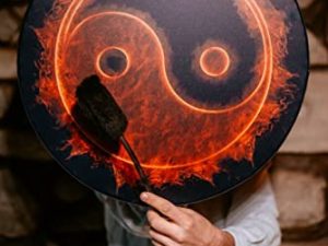 Crab shopkeeper Shaman drum percussion frame drum handmade deep bass therapy tool sound therapy instrument 9.9x9.9 inches shaman drum red