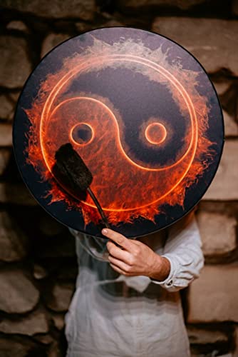 Crab shopkeeper Shaman drum percussion frame drum handmade deep bass therapy tool sound therapy instrument 9.9x9.9 inches shaman drum red Crab shopkeeper Shaman drum percussion frame drum handmade deep bass therapy tool sound therapy instrument 9.9x9.9 inches shaman drum red
