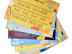 7 Cards Set with 12 Alphabet-Coded Sheet Music Simple Songs for Kids xylophone music