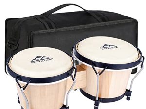 EastRock Bongo Drum 6” and 7” Set for Adults Kids Beginners Professionals Tunable Wood and Metal Drum Percussion Instruments with Bag and Tuning Wrench