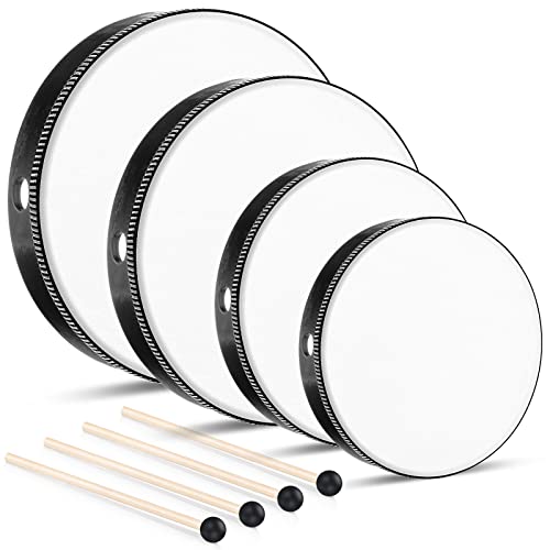 4 Pieces Kids Drums Hand Drums Percussion Wood Frame Drum with Drum Stick 4 Pieces Kids Drums Hand Drums Percussion Wood Frame Drum with Drum Stick