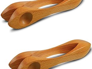 2 Pieces Wooden Musical Spoons Folk Percussion Instrument Natural Wood Musical Spoons Traditional Percussion Spoons Musical Folk Wooden Musical Instrument for Party Festival Holiday
