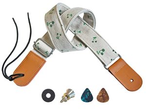 Farcaya Ukulele Strap Soprano Concert Tenor Baritone Banjo Mandolin Cotton Linen Leather Ends Uke Strap