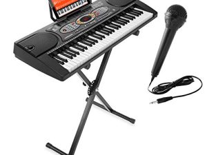 Hamzer 61-Key Electronic Keyboard Portable Digital Music Piano with X-Stand