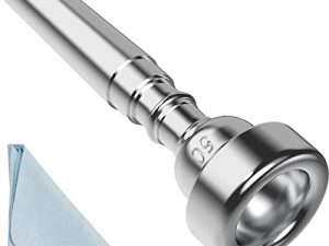 Silver Trumpet Mouthpiece 5C Trumpet Mouthpiece with Box Cleaning Cloth Compatible with Yamaha Bach Conn King Musical Instruments for Beginners and Professional Players （5C silver）