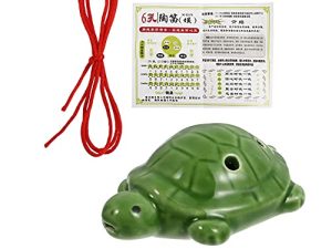 MILISTEN 6 Hole Alto Ocarina Ceramic Ocarina Green Turtle Shape Chamber Musical Instrument Ocarina Flute for Kids Beginner Ocarina
