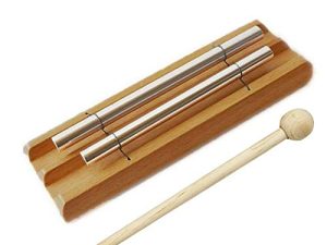 Vilihkc Meditation Chime Solo Percussion Instrument with Mallet for Prayer Yoga Eastern Energies Musical Chime Toys for Children Teachers' Classroom Reminder Bell(2-Tone)