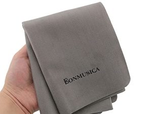 BAIRONG Gray Imitation Chamois Microfiber Instrument Cleaning & Polishing Cloth for Musical Instrument Guitar Violin Piano Clarinet 17.9x11.8 Inches