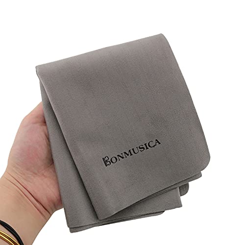 BAIRONG Gray Imitation Chamois Microfiber Instrument Cleaning & Polishing Cloth for Musical Instrument Guitar Violin Piano Clarinet 17.9x11.8 Inches BAIRONG Gray Imitation Chamois Microfiber Instrument Cleaning & Polishing Cloth for Musical Instrument Guitar Violin Piano Clarinet 17.9x11.8 Inches