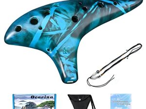 Ocarina 12 Hole Alto C Straw Smoked Ceramic Ocarinas