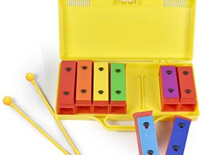 ENNBOM 8 Notes Chromatic Xylophone Glockenspiel Resonator Bells with Yellow Case