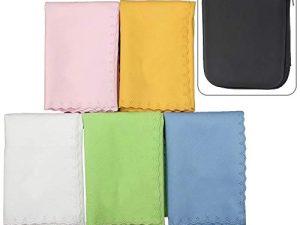 Luvay 5pcs Microfiber Polishing Cleaning Cloth with Case (EVA Box) for Musical Instrument Guitar
