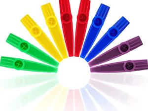 Plastic Kazoos Musical Instruments with Kazoo Flute Diaphragms for Gift