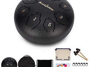 Steel Drum 8 Notes 6 Inch C Key Steel Tongue Drum Percussion Instrument Tongue Drum Musical Drums Set for Healing Concert Yoga Meditation