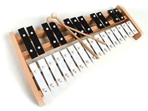 Professional Wooden Soprano Full Size Glockenspiel Xylophone with 27 Metal Keys for Adults & Kids - Includes 2 Wooden Beaters
