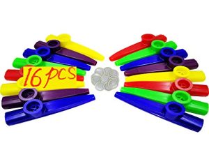 Fartime 16Pcs Plastic Kazoos With 20Pcs Kazoo Flute Diaphragms