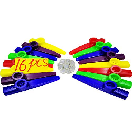 Fartime 16Pcs Plastic Kazoos With 20Pcs Kazoo Flute Diaphragms Fartime 16Pcs Plastic Kazoos With 20Pcs Kazoo Flute Diaphragms