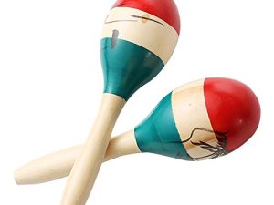 Maracas Large Colorful Wood Rumba Shakers Rattle Hand Percussion of Sand of the Hammer Great Musical Instrument with Salsa Rhythm For Party