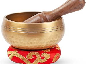 Tibetan Singing Bowl Set - Easy To Play for Beginners - Authentic Handcrafted Mindfulness Sound Bowl Meditation Holistic Sound 7 Chakra Healing Gift by Himalayan Bazaar (3.2 Inch