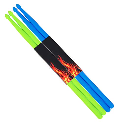 2 Pairs 5A Nylon Drumsticks for Adults Kids Light Durable Plastic Drum Sticks Set with Non-Slip Handles Professional Musical Instrument Percussion Accessories 2 Pairs 5A Nylon Drumsticks for Adults Kids Light Durable Plastic Drum Sticks Set with Non-Slip Handles Professional Musical Instrument Percussion Accessories