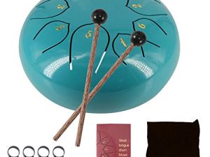 MITUTEN Steel Tongue Drum 8 Notes 6 Inches Chakra Tank Drum With bag
