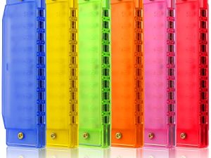 6 Pcs Kids Harmonica Plastic Harmonica for Kids 10 Hole Toy Harmonica for Beginners Harmonica for Adults and Children Educational Toys Musical Instruments Colored Bulk Harmonica