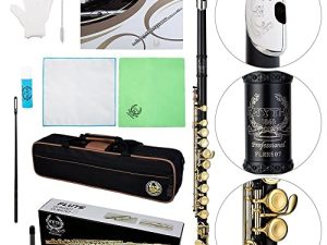 Rhythm C Flutes with Engraved Flower Closed Hole 16 Keys Flute For Student